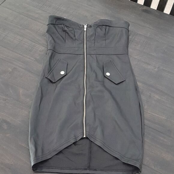 Privy zipper mini dress pleather black great condition size medium - Picture 1 of 3